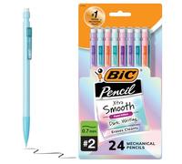BIC Xtra-Smooth Mechanical Pencils, Medium Point, 0.7 mm, 2 Lead, Assorted Pastel Barrel Colors, Pack Of 24 Pencils