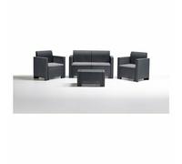 Bica 9067.4 Conjunto De Jardín Antracita Sofá + 2 Sillones + Mesa