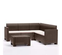 Bica Set Nebraska Corner, 5 Plazas, Marrón, 187x179x79 cm