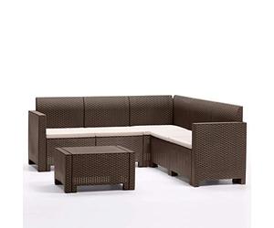 Bica Set Nebraska Corner, 5 Plazas, Marrón, 187x179x79 cm
