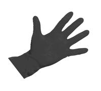 BICAP Guantes desechables de nitrilo negros con agarre de diamante, guantes desechables extrafuertes, guantes de nitrilo gruesos, guantes de trabajo desechables para taller y montaje, 100