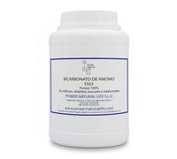 Bicarbonato de Amonio en Polvo Power Natural Life - Envase de Polietileno de 1kg - Grado Alimentario E503 - Leudante Profesional Repostería - Fabricación de Espumas de Caucho y Plástico