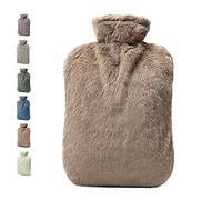 BICAREE Bolsa de agua caliente de piel sintética con tapa, botellas de agua caliente extra grandes para aliviar el dolor, dormir, barriga, 2 litros, ecológica, no tóxica