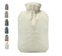 BICAREE Botella de agua caliente con funda, bolsa de agua caliente de PVC de 2 litros para cuello, dolor de hombros y calentador de manos, calambres menstruales,