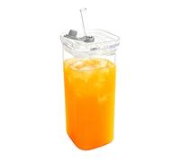 Bicchiere In, Bicchiere En Con Coperchio E Cannucce | Antigoccia Bevande, Ideal Per Tè, Latte, Succo, Perfetta Per Scrivania, Cucina, Ufficio, Viaggio, Casa, Festa E Camera Da