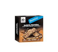 Bicentury, Barrita de Proteína con chocolate negro, cerales y frutos secos. Con 20% de proteína y rica en fibra. 3 unidades, 72g.