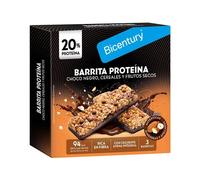 Bicentury Barrita Proteina Chocolate Negro Cereales 3X24 Gr