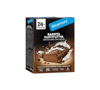 Bicentury Barrita Sustitutiva sabor Chocolate con leche. con 13 Vitaminas y 11 Minerales. Sustituye una comida. 4 barritas. 128g.