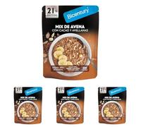 Bicentury Mix Avena con Cacao y Avellanas. Preparado para un desayuno saludable y saciante. Rico en fibra, hierro, magnesio, fósforo y zinc. 220g (Paquete de 4)