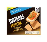 Bicentury Tostadas Proteína - Con Lenteja y Arroz, 26% de Proteína, Fuente de Fibra, Bajas en Grasa y Sin Azúcares Añadidos - Extra Crujientes y Sin Lactosa (110 g) (Paquete de 6)