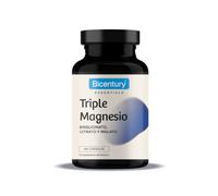 Bicentury Triple Magnesio | Magnesio Bisglicinato, Citrato y Malato | 346 mg de Magnesio por dosis diaria | Complemento Alimenticio | Sin Gluten, Sin Lactosa, Vegano - 120 Cápsulas