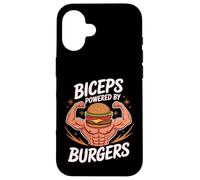 Bíceps de entrenamiento de gimnasio impulsados por hamburguesas Carcasa para iPhone 16