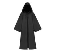 Bichingda Disfraz para adultos, bata con capucha, disfraz de vampiro, túnica con capucha, uniforme para cosplay, Halloween, Navidad, fiesta, Negro, M