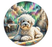 Bichon Frise 1000 Piezas Rompecabezas Redondo Redondo Puzzle Puzzle 1000 Piezas Bichon Frise Puzzle De Madera para Adultos Y Niños Regalo 1000pcs (67.5x67.5cm)