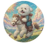 Bichon Frise 195 Piezas Rompecabezas Familiar Portátil Animales Formas Únicas Animales Lindos Mascotas Puzzle Niños Imposible Infantil 3D Cartón Interacción Antiestrés 195 PCS