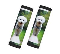 Bichón Frisé Bokeh Mascotas Perros Parque Perros Blancos, 2 piezas de fundas para asas de equipaje, cubiertas suaves y cómodas para asas de equipaje. Etiqueta para equipaje.