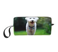 Bichón Frisé Bokeh Mascotas Perros Parque Perros Blancos, Bolsa de Maquillaje Bolsa de cosméticos Bolsa de artículos de tocador de Viaje portátil Bolsa de Maquillaje