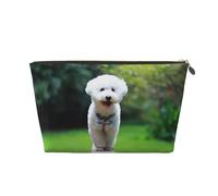 Bichón Frisé Bokeh Mascotas Perros Parque Perros Blancos, Bolsa de Maquillaje Bolsa de cosméticos Bolsa de artículos de tocador de Viaje portátil Bolsa de artículos de tocador
