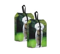 Bichón Frisé Bokeh Mascotas Perros Parque Perros Blancos， Bolsas de Viaje para Zapatos (Paquete de 2), Bolsas Impermeables para Guardar Zapatos, Organizador de Zapatos para Viajes y hogar.