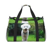 Bichón Frisé Bokeh Mascotas Perros Parque Perros Blancos,Bolsas Deportivas, Bolsos de Viaje Deportivos Cruzados de Mano, Bolsas de Viaje de Gran Capacidad para Mujeres y Hombres.