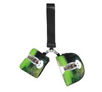Bichón Frisé Bokeh Mascotas Perros Parque Perros Blancos,Bolso de muñeca para deportes al aire libre, monedero portátil, cartera de muñeca con llavero desmontable