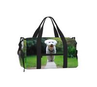Bichón Frisé Bokeh Mascotas Perros Parque Perros Blancos,Bolso Deportivo Bandolera de Mano, Bolsa de Deporte, Bolsa de Viaje de Gran Capacidad para Mujeres y Hombres.