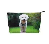 Bichón Frisé Bokeh Mascotas Perros Parque Perros Blancos,Neceser de Pana, Neceser de Maquillaje portátil, Neceser de Viaje
