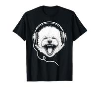 Bichon Frise Con Auriculares DJ Music Dog Lover Camiseta