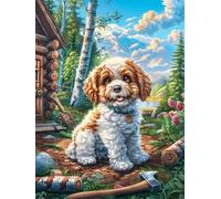 Bichon Frisé Dans le Jardin Fleuri Rompecabezas 300 Piezas Cartón para Niños Mayores 14 Años Mitos Cuento de Hadas Tiempo Libre Actividad Antiestrés Más Vendido Detalle Único Original 300 PCS