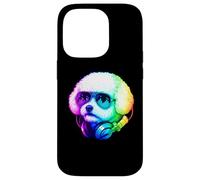 Bichon Frise DJ Auriculares Retro Music Dog Lover Carcasa para iPhone 14 Pro