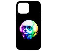 Bichon Frise DJ Auriculares Retro Music Dog Lover Carcasa para iPhone 16 Pro Max