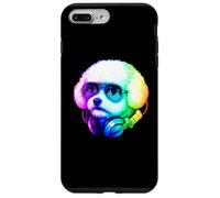 Bichon Frise DJ Auriculares Retro Music Dog Lover Carcasa para iPhone 7 Plus/8 Plus