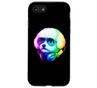Bichon Frise DJ Auriculares Retro Music Dog Lover Carcasa para iPhone SE (2020) / 7 / 8