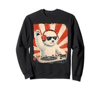 Bichon Frise DJ, música house, retro, amante de los perros Sudadera