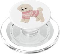 Bichon Frise Dog Mom Breast Cancer Concientización Octubre Rosa PopSockets PopGrip para MagSafe