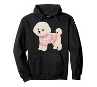 Bichon Frise Dog Mom Breast Cancer Concientización Octubre Rosa Sudadera con Capucha