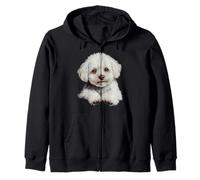 Bichon Frise Dog Motif Ilustración de Mascotas Bichon Frise Sudadera con Capucha