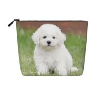 Bichon Frise Dog - Neceser de viaje versátil, bolsa de maquillaje de cáñamo falso, multiusos, organizador de accesorios cosméticos, Black, Talla única
