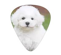 Bichon Frise Dog* Paquete de 12 púas para guitarra, Sensación cómoda, bordes suaves, abrasión, Adecuado para guitarra, ukelele, etc.