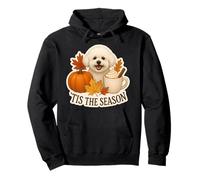 Bichon Frise Dog Tis The Season Otoño Otoño Calabaza Especia Sudadera con Capucha