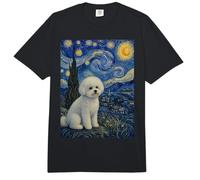 Bichon Frise Dog Van Gogh Noche Estrellada Comfort Colors Adult Heavyweight T-Shirt