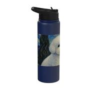 Bichon Frise Dog Van Gogh Noche estrellada Stainless Steel Insulated Water Bottle