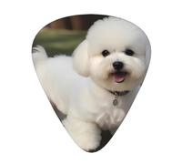 Bichon Frise Dog WZYWHJ Prints - Púas de guitarra ABS de fácil agarre para tu bajo, ukelele, guitarra acústica o eléctrica