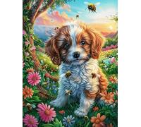 Bichon Frisé en Las Flores Puzzle 1000 Piezas Papel Mayores Cuentos de Hadas de Animales Salvajes fantásticos Terapia Ocupacional Alivio Estrés Tiempo Libre En Casa Regalo Original 1