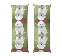 Bichon Frise - Funda de almohada de cuerpo largo con diseño de perro, 50,8 x 137,2 cm, transpirable y suave, ideal para decoración del hogar, dormitorio y regalos