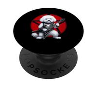 Bichon Frise Heavy Metal Guitarra Rock Dog Lover PopSockets PopGrip Adhesivo
