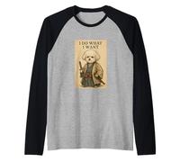 Bichon Frise I Do What I Want Guerrero Estilo Japonés Camiseta Manga Raglan
