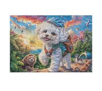 Bichón frisé in Flower Field Puzzle 300 Piezas Impossible Creativo Único Rompecabezas 3D Obra De Arte para Toda La Familia Juguete EduGatoivo Decoración 300 PCS