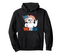 Bichon Frise Merica Bandera Americana 4 de Julio Amante de los Perros Sudadera con Capucha