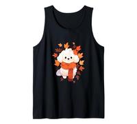 Bichon Frise Perro Hojas de otoño Acción de Gracias Camiseta sin Mangas